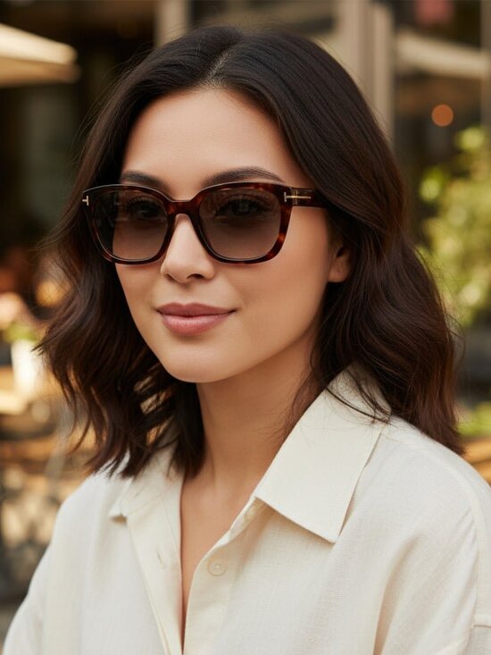 NEW TOM FORD HAYLAY SUNGLASSES TF1216 52B SQUARE HAVANA WOMEN EYEWEAR FT1216 main image 10